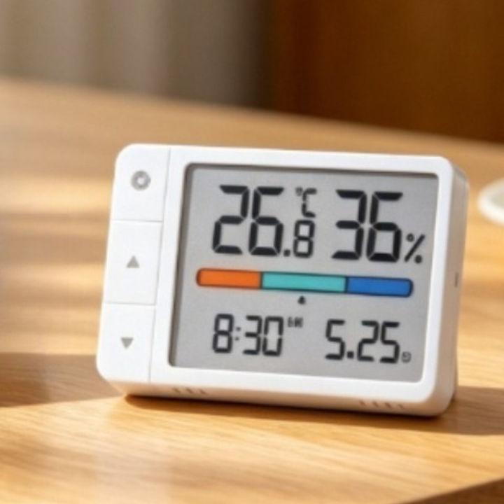 Electronic Thermometers Hygrometer Weather Station for Home Indoor High Precision with Table Clock Temperature Sensor for Home