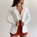 Women's Blazer 2024 Formal Blazer Women's Office Work Set Pocket Jacket Coat Loose women's wear. 