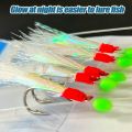 TAKBAS 1/3/5Packs Sabiki Rigs Saltwater, Fish Skin Mackerel Feathers Rigs, Sea Fishing Rigs with Luminous Beads Flasher Rig.