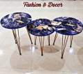 1 Piece / Set of 3 Round Coffee Table High Gloss Nesting End Tables - Round Wood Stacking Coffee Side Accent Tables with Metal Legs for Living Room, Home Office, Nightstands for Bedroom, Sturdy Easy Assembly - 3 Piece Modern Nesting Table Living Room. 