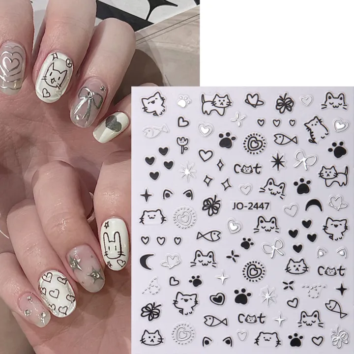 2Pcs%20Cartoon%20Cute%20Cat%20Nail%20Childlike%20Stickers%20Holographic%20Love%20Heart%20Bronzing%20Star%20Sliders%20Silver%20Chrome%20Nail%20Art%20Manicure%20Decor%20-%20Image%205