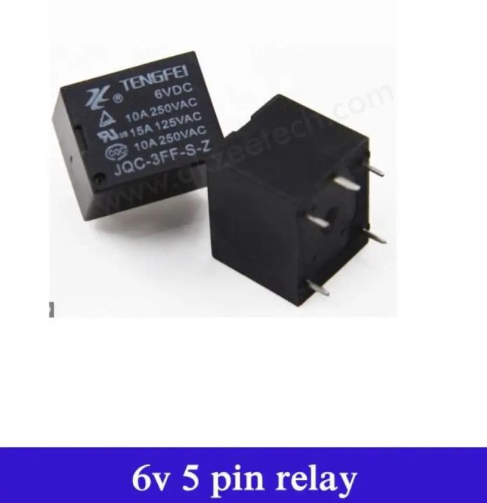 2 Pcs DC 6V 5 Pin Mini Relay Type Relay