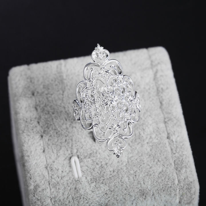 DOTEFFIL%20925%20Sterling%20Silver%20Pattern%20Hollow%20Ring%20For%20Women%20Fashion%20Wedding%20Engagement%20Party%20%20Charm%20Jewelry%20-%20Image%204