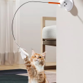 Cat Toy Teaser Rod with Suction Cup Self - Entertaining Feather Pet Toy with Bell Long Pole Interactive and Bite - Resistant. 