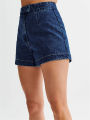 Summer Women's Denim Shorts Sleeveless High Waist Wide Leg Shorts A-Line Hot Pants Lady Jeans Bottoms Shorts Casual Style Jeans.