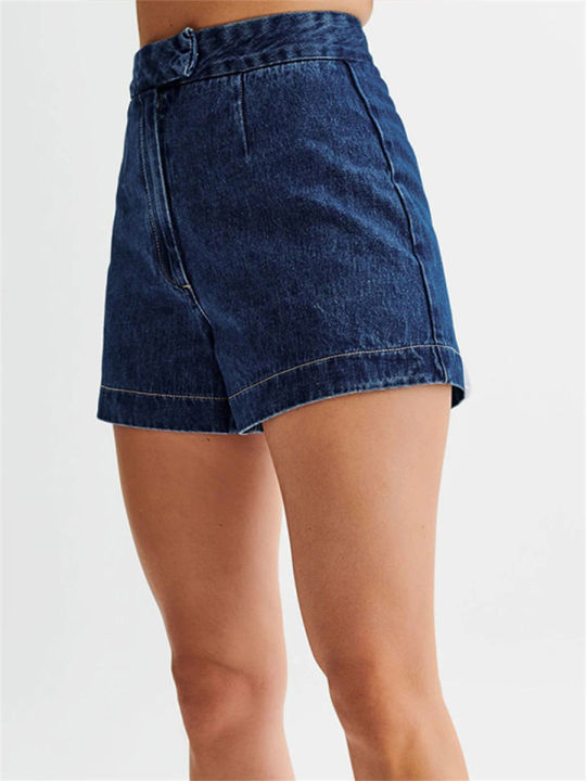 Summer%20Women's%20Denim%20Shorts%20Sleeveless%20High%20Waist%20Wide%20Leg%20Shorts%20A-Line%20Hot%20Pants%20Lady%20Jeans%20Bottoms%20Shorts%20Casual%20Style%20Jeans%20-%20Image%203