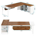 70.87'' Executive Desk and File Storage Cabinet Office Desk Boss Desk
 Customized. 