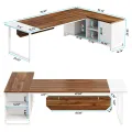 70.87'' Executive Desk and File Storage Cabinet Office Desk Boss Desk
 Customized. 