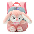 Plush 3D Rabbit Backpack for Boys Girls Kids Children SchoolBag Cute Bow Tie Cartoon School Bags Kindergarten Preschool Baby Bag.