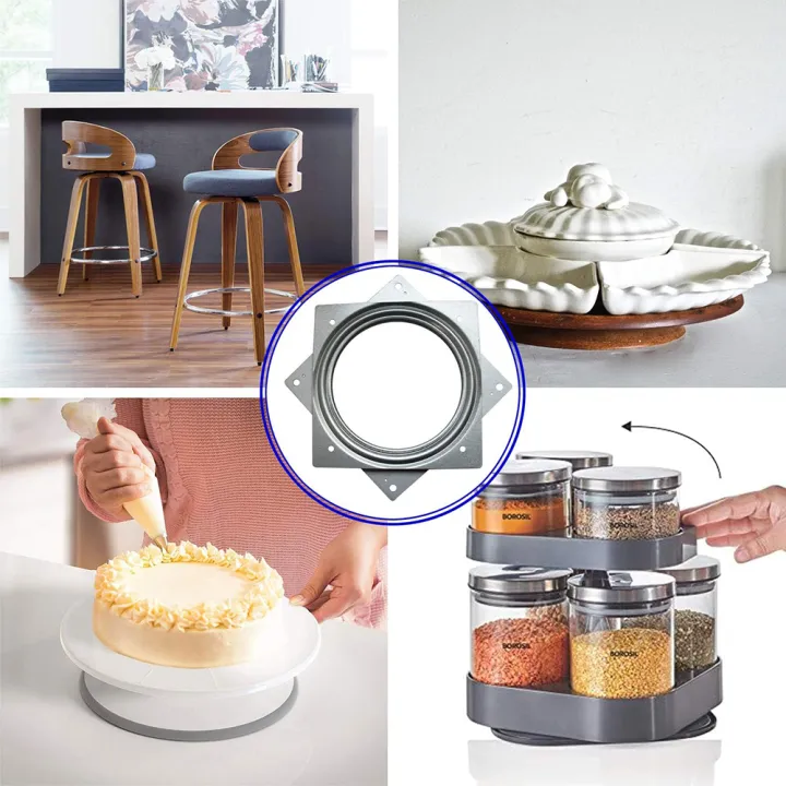 6Inch%20Rotating%20Bearing%20Plate%20Lazy%20Susan%20Hardware%20Square%20Turntable%20Swivel%20Plate%20for%20Serving%20Trays%20Kitchen%20Revolving%20Storage%20Racks%20-%20Image%202