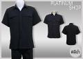 Black safari shirt set (with both shirts, pants in the same color) staff shirts, formal shirts, work wear, kamnan shirts, adult shirts, black staff form, black safari shirt, good fabric, factory wholesale. 