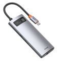 Baseus Metal Gleam Series 6-in-1 Multifunctional Type-C HUB Docking Station (HDMI*1 + USB3.0*3 + PD*1 + RJ45*1). 
