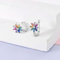 925 Silver Hoop Earring For Woman Pendientes Moon Sun Original Earrings Fashion Jewelry.