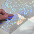 50 Sheets Holographic Vinyl Sticker Paper Clear A6 Self Adhesive Waterproof Cold Lamination Film Gem Rainbow Sand Star Patterns. 