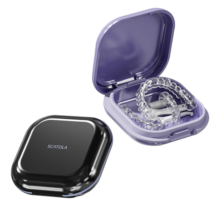 Retainer Case Portable Mouth Guard Case Night Denture Holder with Lid Teeth Aligner Slim Braces Box Orthodontic Supplies