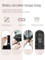 Baby Reusable Foldable Stroller Hanging Storage Bag Large Capacity for Baby Items for Outdoor Travel Use. 