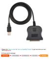 USB To 25 Pin DB25 Female IEEE 1284 Parallel Printer LPT Adapter Print Converter Cable Parallel Interface Communication. 
