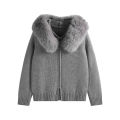 New 2026 Winter Sweater Coat Women Hooded Cardigan Fur Collar Hooded Knit Thicken Warm Women's Coats Chic Casual Outwear Coats. 