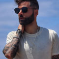 Vnox 5mm Pillar Necklace for Men Women, Stainless Steel 3D Bar Pendant, Minimalist Simple Casual Unisex Neck Collar.