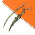 14cm Ring Dark Moon Greatswor Eldens Keychain Pendant Bloodhound's Fang Keyring Cosplay Fans Props Men Women Backpack Jewelry.