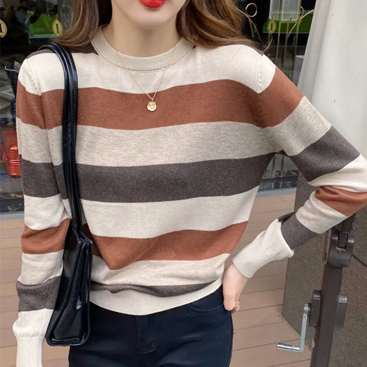 Striped%20Pullover%20Knitted%20Tops%20Women%202025%20Autumn%20New%20Loose%20Casual%20Long%20Sleeve%20O%20Neck%20Thin%20Sweater%20Female%20-%20Image%205