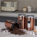 1/3Pcs Coffee Canister Stainless Steel Food Storage Jars with Visual Window Kitchen Storage Coffee Bean Tea-leaf Sealed Cans. 