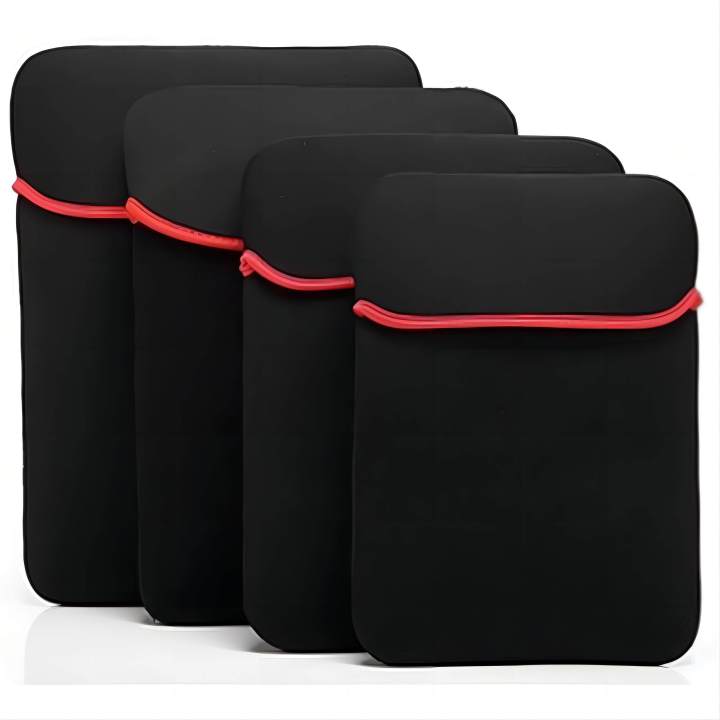 Reversible Laptop Case, Black Red Sleeve, Portable Laptop Case, Waterproof Laptop Case, 10.5 Inches, 12.5 Inches, 14.5 Inches, 15.5 Inches