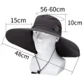 15cm Large Brim Polyester Sun Hat UV Protection Breathable Mesh Cap Foldable Men and Women Outdoor Fishing Hiking Beach Caps. 