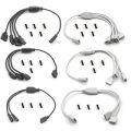 DC 12V RGB RGBW Splitter Cable 1 To 2 3 4 Way 4Pin 5Pin LED Strip Connector Wire White Black Led Light Extension Splitter Cord. 