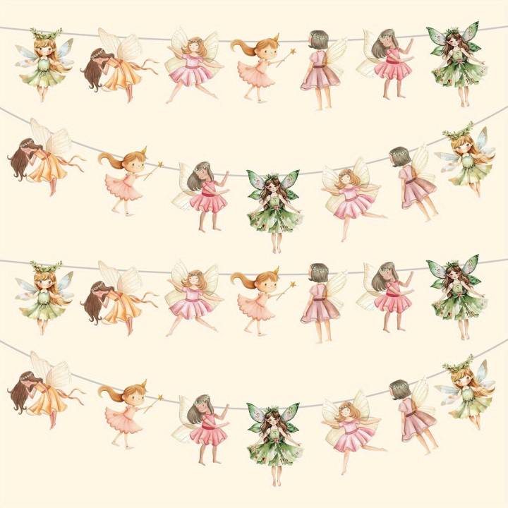 1Set Fairylady Paper Banner Cartoon Fairy HB Letter Hanging Banners For Fairy Wedding Birthday Celebration Party Wall Decoration