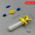 1Set Bicycle Tubeless Tire Sealant Injector Repair Tool with 4-in-1 Nozzle Wrench for Schrader & Presta, Aluminum Alloy Joints. 