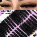 GROINNEYA Cluster Lashes Kit Fluffy Individual Lashes Volume Mixed Tray Faux Mink Lashes Eyelash Extension Makeup. 