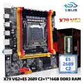 ZSUS X79 VG2 Motherboard Set Kit With Intel LGA2011 Xeon E5 2689 C2 CPU DDR3 1*16GB 1600MHZ ECC RAM Memory NVME M.2 SATA. 