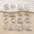 Elegant Water Drop C-shaped Hoop Earrings Irregular Personality CCB Earrings Versatile Women's Daily Wear Dating Party Jewelry.