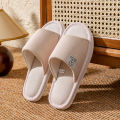 Linen Ladies Open Toe Slippers Breathable Non-stinky Feet Home Wooden Floor Non-slip Comfortable Soft Bottom Indoor. 