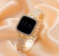 Luxury Watch Full Diamond Touch Screen LED Watch Steel Chain with Diamonds Ladies Watches For Female Women Girl. 