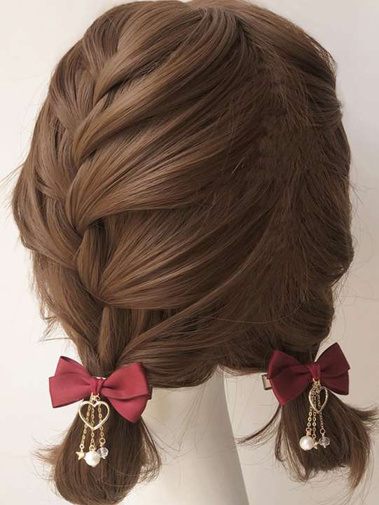 Fashion%202%20Pcs%20Bow%20Tie%20Hairpin%20For%20Girl%20With%20Metal%20Heart%20and%20Golden%20Pearl%20Baby%20and%20Lady%20Silk%20Hair%20Headpiece%20For%20Daily%20Dressing%20-%20Image%203