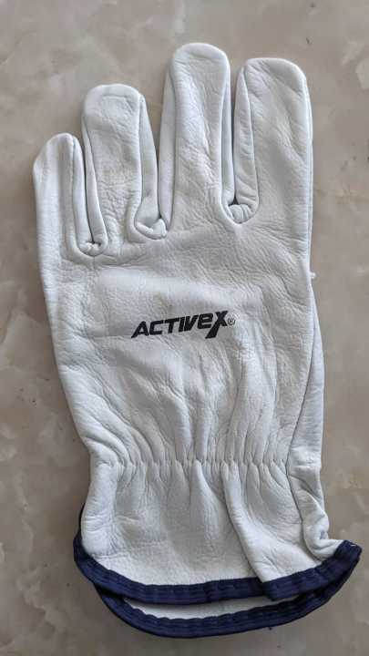 Leather Work Gloves | Heavy Duty Protective Safety Gloves | Durable Industrial Work Gloves for Construction, Welding & General Work