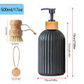 Kitchen Black Dish Soap Dispenser Bottle Set with Tags Countertop Hands Soap&Dish Soap Storage Container for Home Decor. 