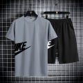 Men's summer short sleeved set, quick drying short sleeved T-shirt shorts, running sports set, two-piece set.