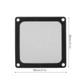 5Pcs 80x80mm PC Computer Case Cooler Fan Dust Filter Magnetic Frame Dustproof PC Fan Dust Filter Mesh Black.