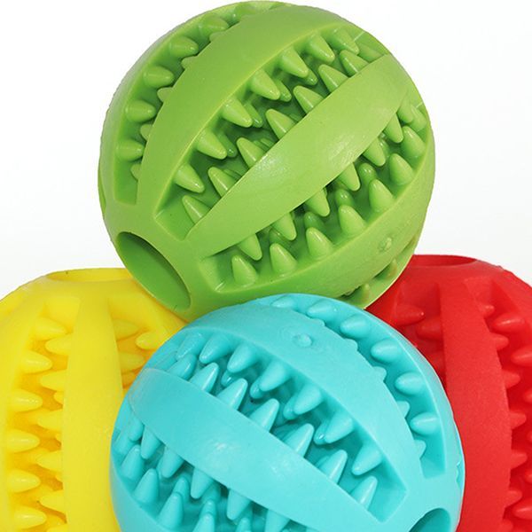 Dog Tooth Cleaning Balls Chewing Food Toys Ball Non-Toxic Soft Rubber Ball for Pet Training