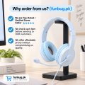 GM103 Gaming Headphones - Over-Ear Stereo Sound Rgb Headset with 360Â° Adjustable Noise Reducing Microphone for PC, Laptop, Mobile, PS4, Xbox - 3.5mm Wired Plug - Red & Black - By FunBug. 