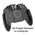 Six Finger For PUBG mobile Phone Game Controller Gamepad Trigger Shooting Gaming Button Cooling Fan Joystick For IOS/Android, PC. 
