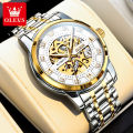 OLEVS 9901 Fashion Men's Watches Stainless Steel Hollow Out Mechanical Watch for Man Original Brand Automatic Movement Business.