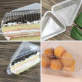100Pcs Cake Slice Boxes Reusable Cupcake Slice Container with Lid Stackable Clear Square Single Dessert Box Triangular Sandwich. 