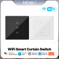 MOES Tuya WiFi Smart Curtain Touch Switch for Motorized Curtains and Roller Blinds Work with Smart Life App Alexa  Home. 