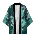 Men Chinese Dragon Pattern Green Japanese Kimono Cardigan Summer Haori Dragon Print Jacket Streetwear Traditional Japanese Coat. 