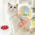 Pet Clothes Cat Puppy Princess Dress Striped Plaid Dresses with Bow for Cats Summer Kitten Dog Sphynx Clothing. 