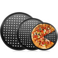 LMETJMA Pizza Pan With Holes Carbon Steel Perforated Non-Stick Pizza Tray for Oven Pizza Crisper Pan Dishwasher Safe JT139. 